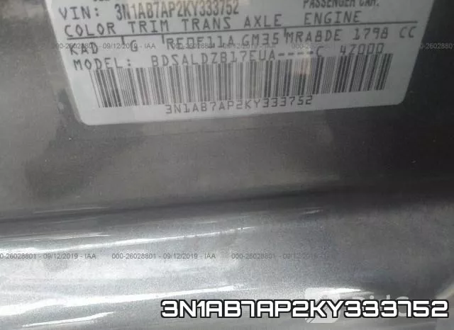 3N1AB7AP2KY333752 фото 10