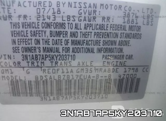 3N1AB7AP5KY203710 фото 10