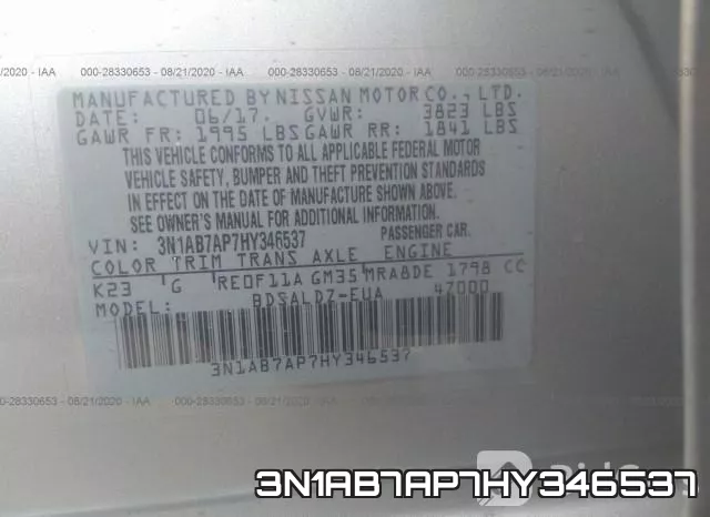 3N1AB7AP7HY346537 фото 10
