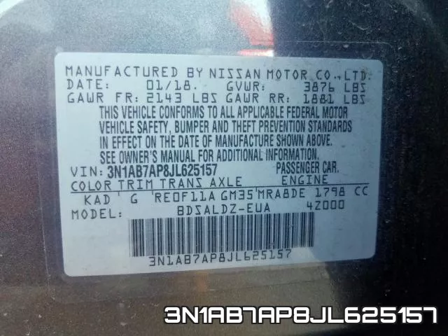 3N1AB7AP8JL625157 фото 2