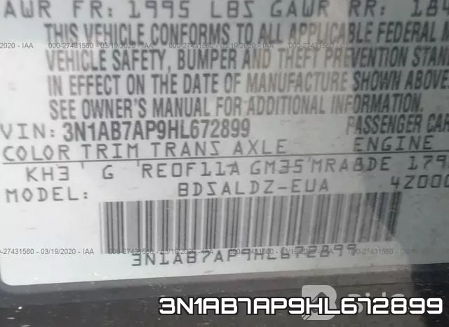 3N1AB7AP9HL672899 фото 10