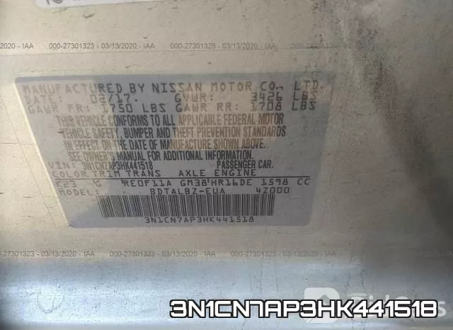 3N1CN7AP3HK441518 фото 10