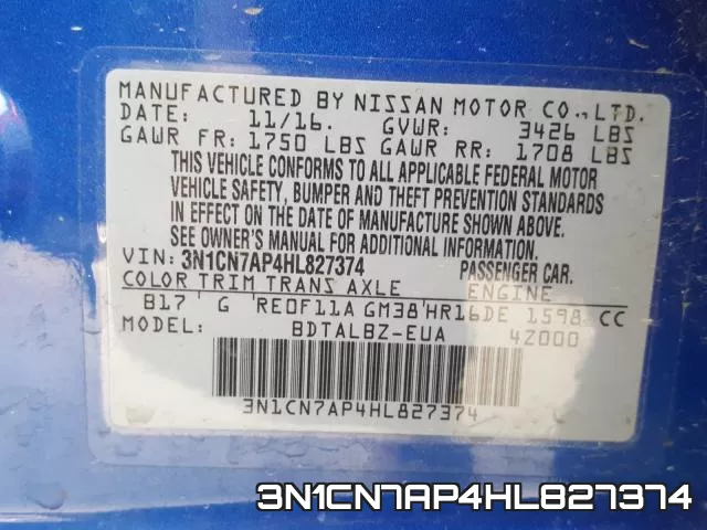 3N1CN7AP4HL827374 фото 2