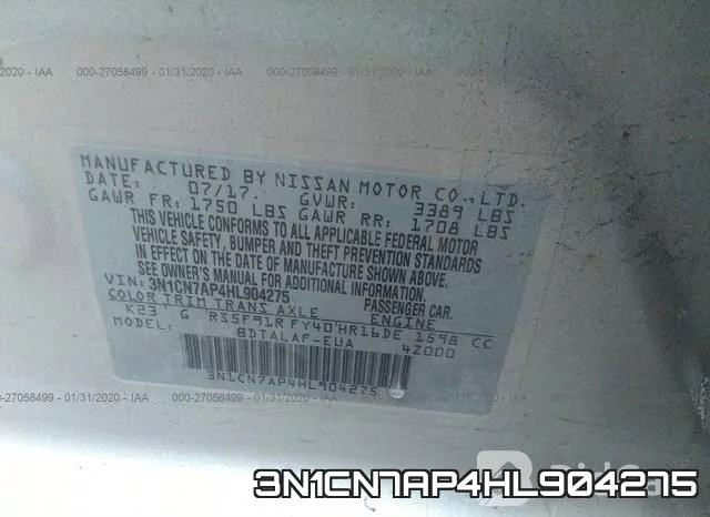 3N1CN7AP4HL904275 фото 10