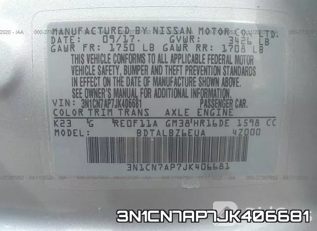 3N1CN7AP7JK406681 фото 10