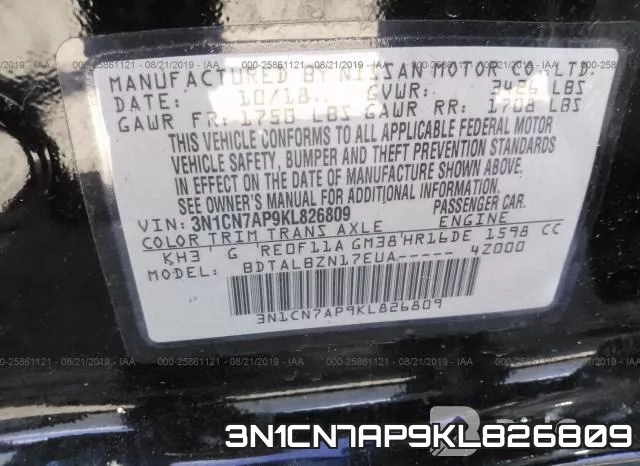 3N1CN7AP9KL826809 фото 10