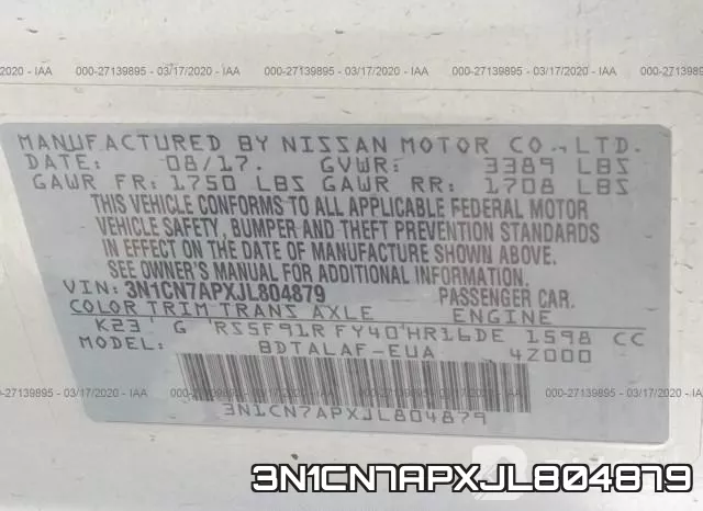 3N1CN7APXJL804879 фото 10