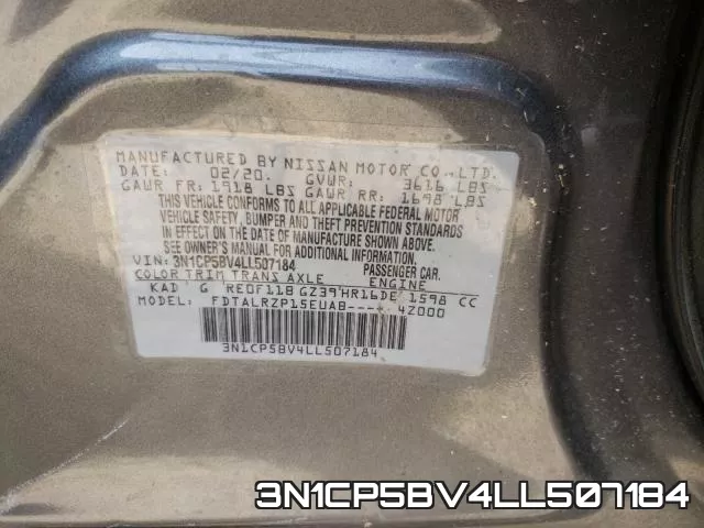 3N1CP5BV4LL507184 фото 2