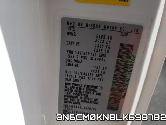 3N6CM0KN8LK698782 фото 2