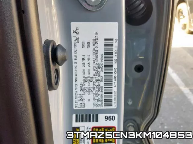 3TMAZ5CN3KM104853 фото 2