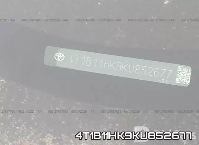 4T1B11HK9KU852677 фото 10