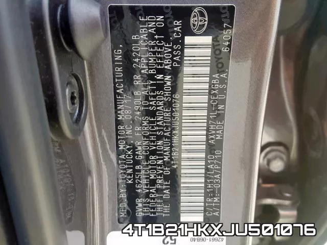 4T1B21HKXJU501076 фото 2
