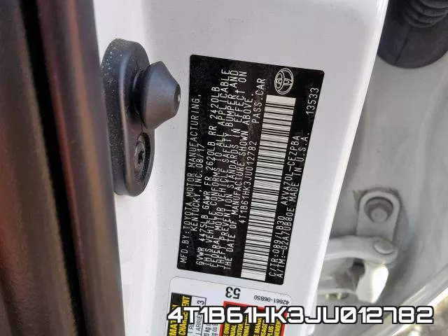 4T1B61HK3JU012782 фото 2