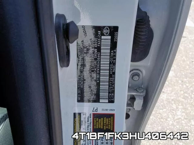 4T1BF1FK3HU406442 фото 2