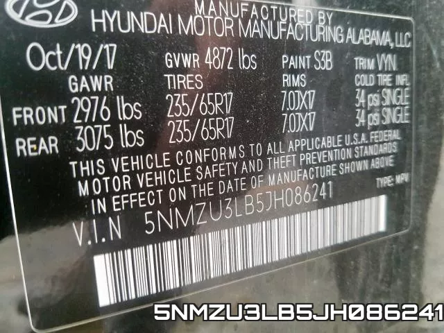 5NMZU3LB5JH086241 фото 2