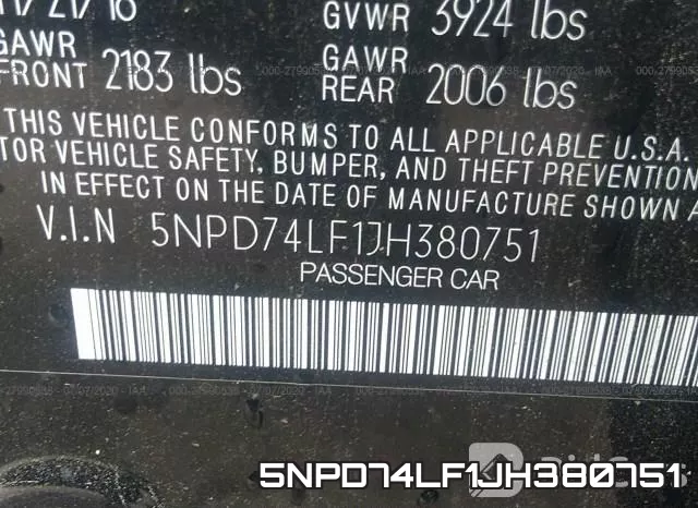 5NPD74LF1JH380751 фото 10
