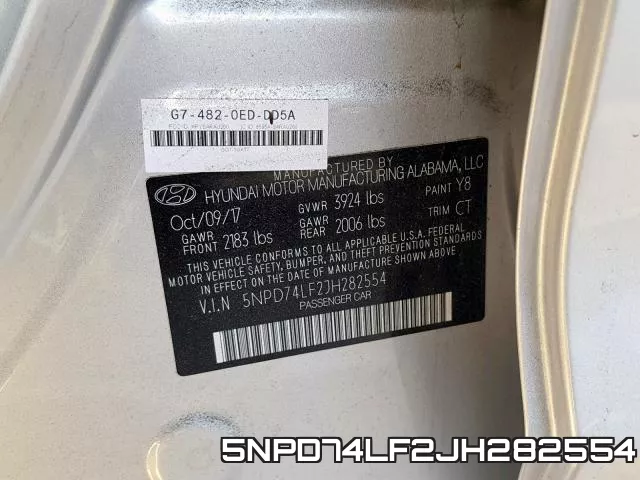 5NPD74LF2JH282554 фото 2