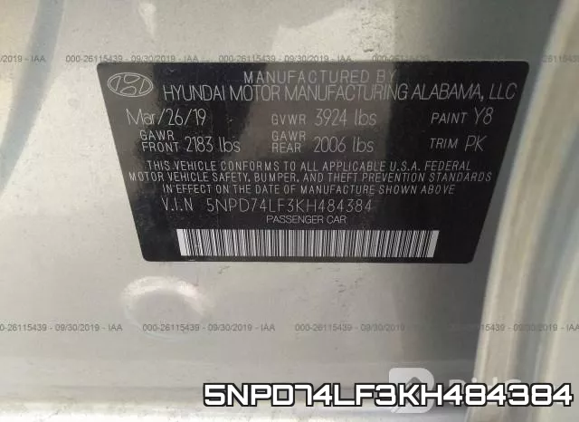 5NPD74LF3KH484384 фото 10