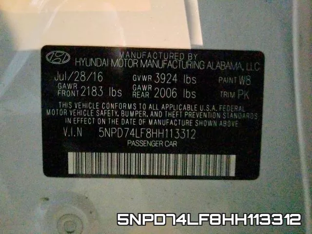 5NPD74LF8HH113312 фото 2