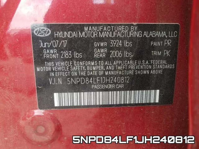 5NPD84LF1JH240812 фото 2