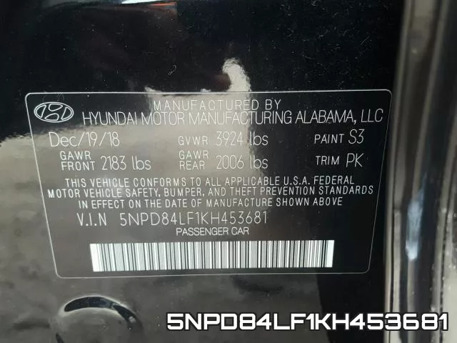 5NPD84LF1KH453681 фото 2