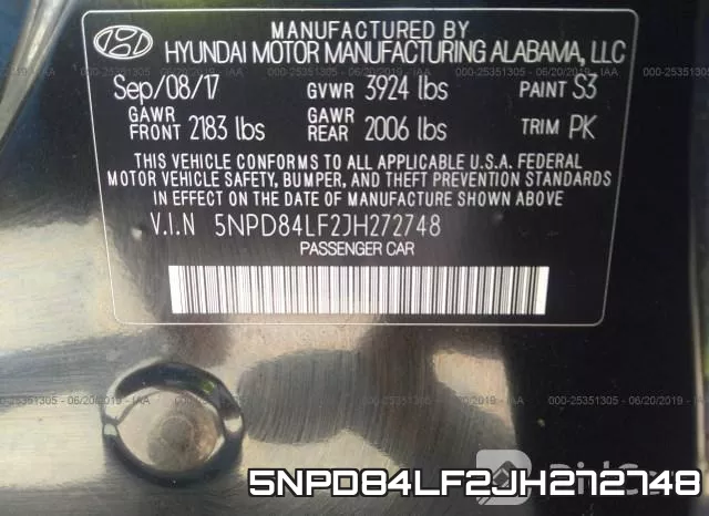 5NPD84LF2JH272748 фото 10
