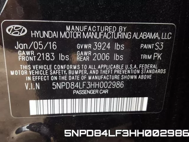 5NPD84LF3HH002986 фото 2