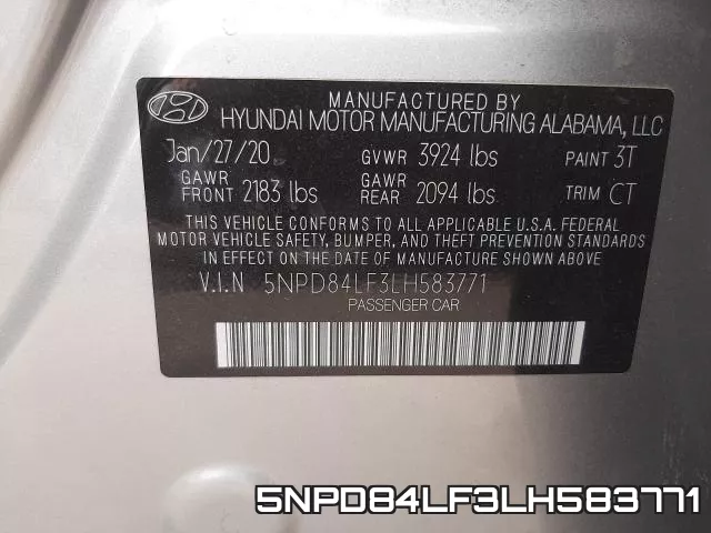 5NPD84LF3LH583771 фото 2