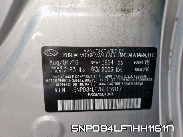 5NPD84LF7HH116117 фото 2
