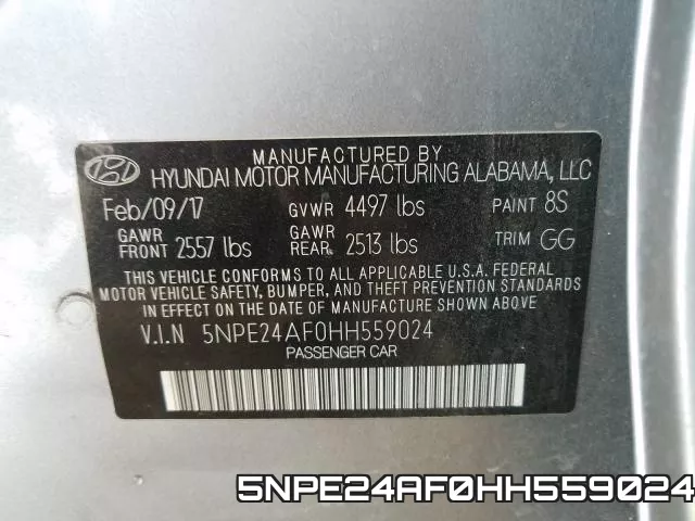 5NPE24AF0HH559024 фото 2