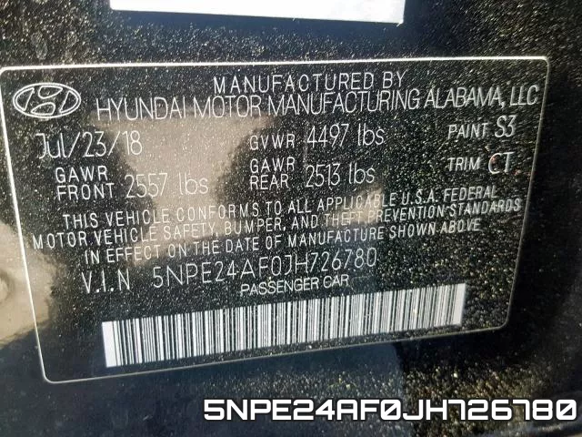 5NPE24AF0JH726780 фото 2