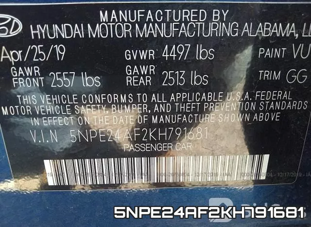 5NPE24AF2KH791681 фото 10