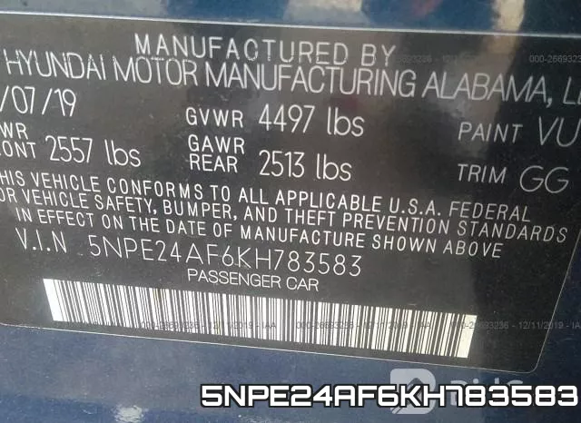 5NPE24AF6KH783583 фото 10