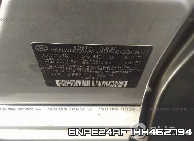5NPE24AF7HH452794 фото 10