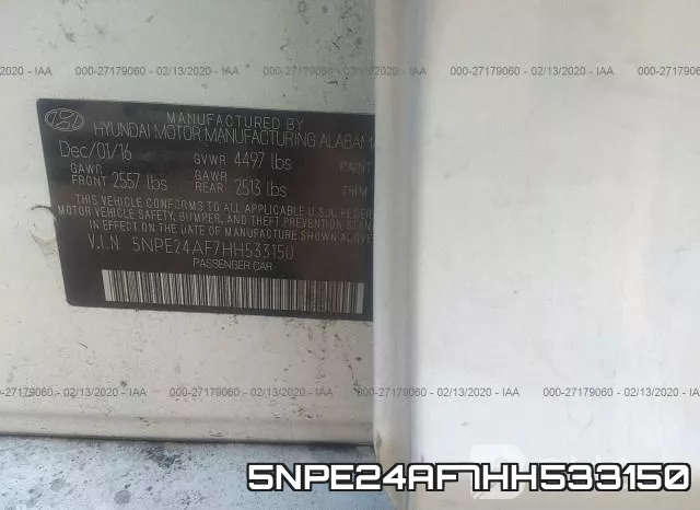 5NPE24AF7HH533150 фото 10