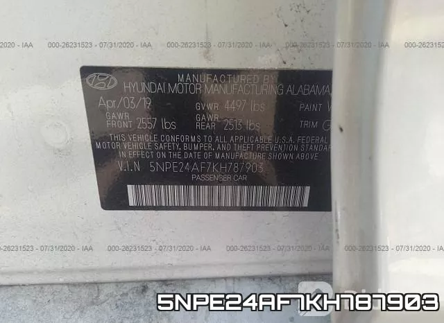5NPE24AF7KH787903 фото 10