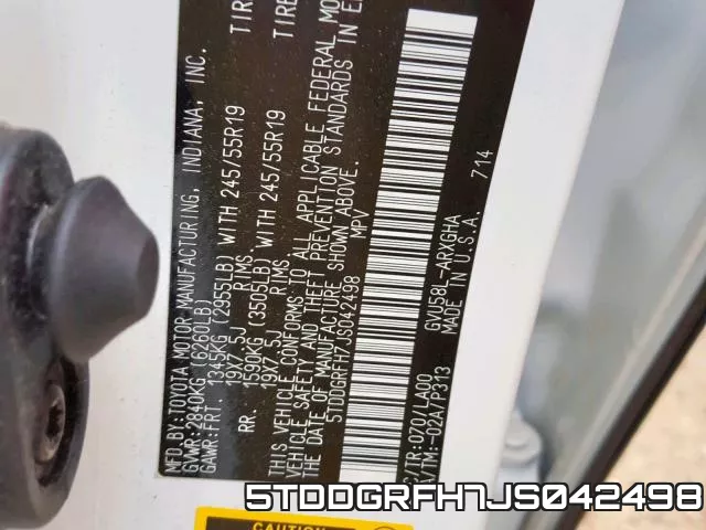 5TDDGRFH7JS042498 фото 2