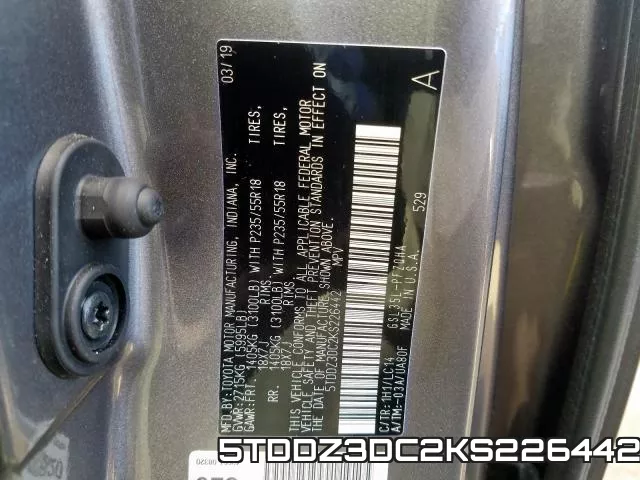 5TDDZ3DC2KS226442 фото 2