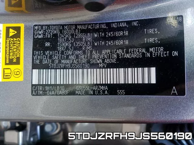 5TDJZRFH9JS560190 фото 2