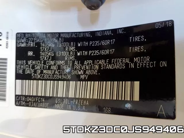 5TDKZ3DC0JS949406 фото 2