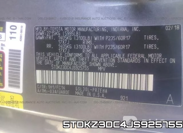 5TDKZ3DC4JS925755 фото 10