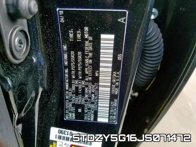 5TDZY5G16JS071472 фото 2
