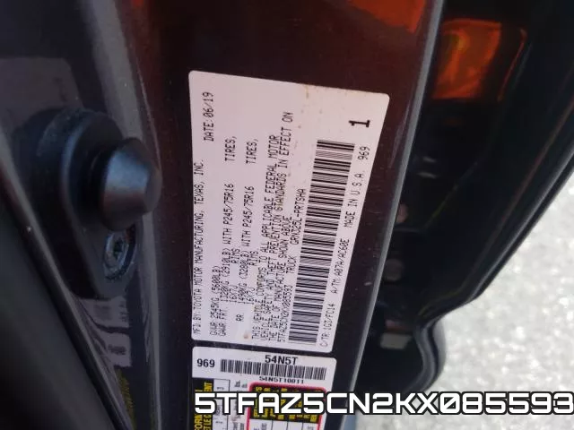 5TFAZ5CN2KX085593 фото 2