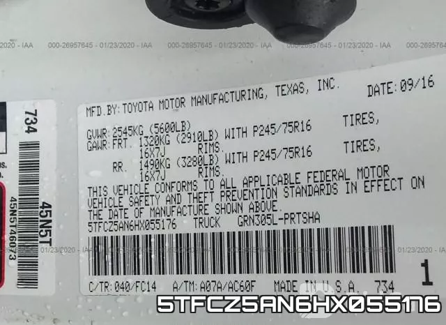 5TFCZ5AN6HX055176 фото 10