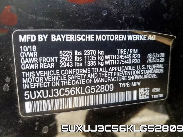 5UXUJ3C56KLG52809 фото 2