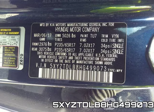 5XYZTDLB8HG499073 фото 10