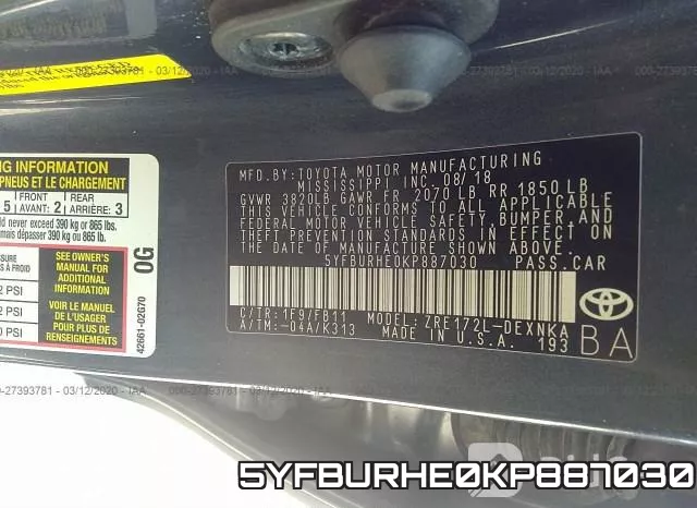 5YFBURHE0KP887030 фото 10