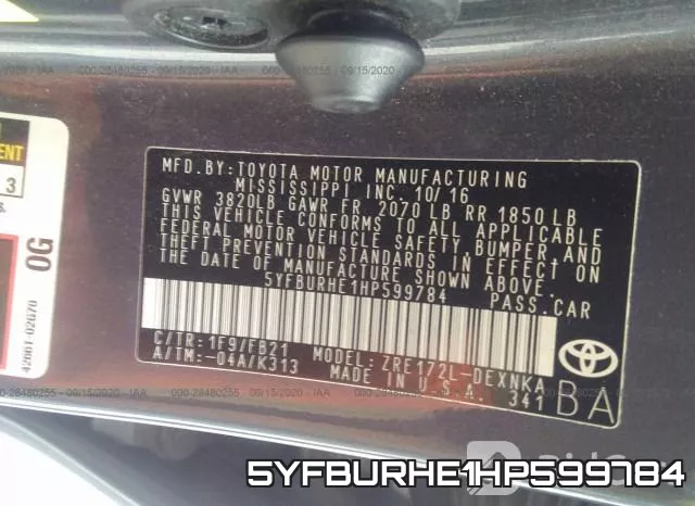 5YFBURHE1HP599784 фото 10