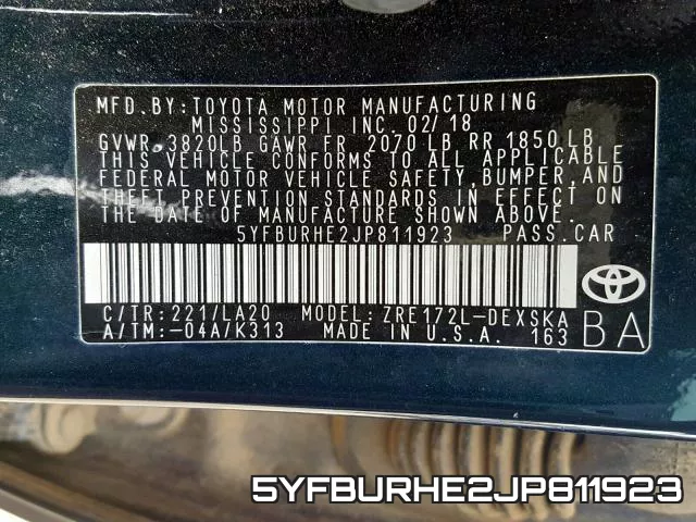 5YFBURHE2JP811923 фото 2