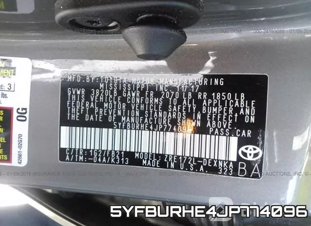 5YFBURHE4JP774096 фото 10